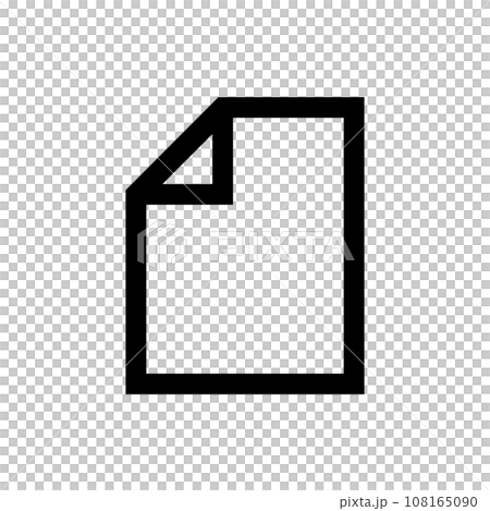 左上の角が折られた白紙の書類のアイコン 108165090