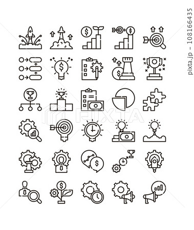 business strategy simple line icon set business strategy simple line icon set 108166435