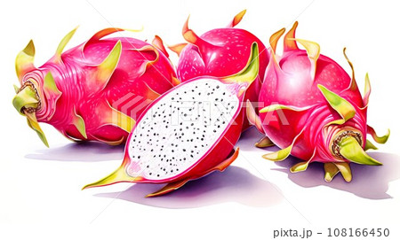 ドラゴンフルーツの水彩イラスト「AI生成画像」 108166450