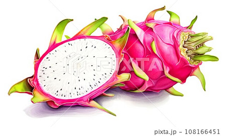 ドラゴンフルーツの水彩イラスト「AI生成画像」 108166451