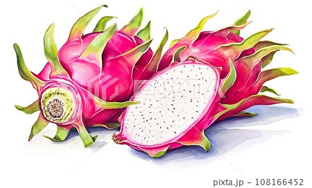 ドラゴンフルーツの水彩イラスト「AI生成画像」 108166452