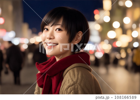 クリスマスイブの彼女　AI生成画像 108166589