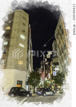 水彩画風 銀座 銀座西五丁目みゆき通り 東京都中央区 水彩画風 銀座 銀座西五丁目みゆき通り 東京都中央区 108166811