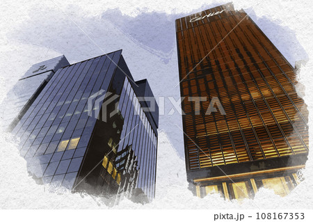 水彩画風 銀座 銀座二丁目中央通り 東京都中央区 水彩画風 銀座 銀座二丁目中央通り 東京都中央区 108167353