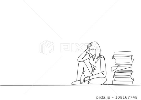 Single continuous line drawing businesswoman...のイラスト素材 [108167748] - PIXTA