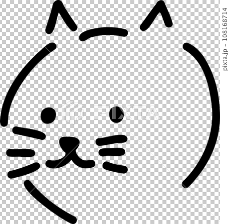 鬆散貓臉的線條畫插圖 108168714