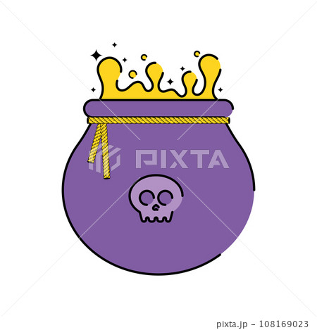 Isolated halloween witch cauldron icon Vector 108169023