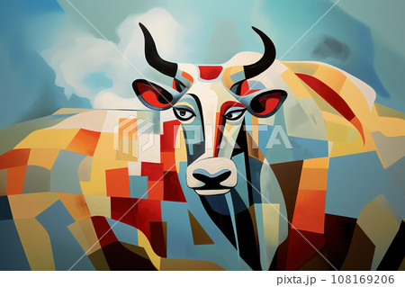 Abstract cow painting. Farm animals. Animals art. Abstract cow painting. Farm animals. Animals art. 108169206