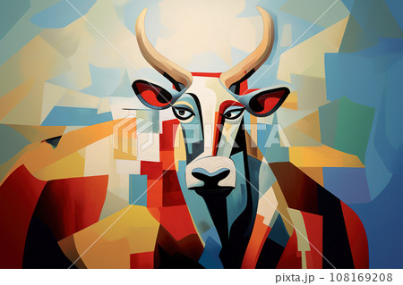 Abstract cow painting. Farm animals. Animals art. Abstract cow painting. Farm animals. Animals art. 108169208