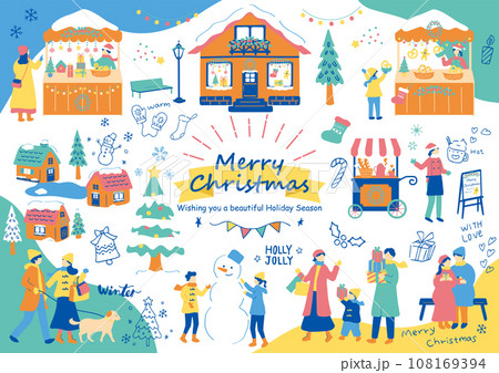 クリスマスを楽しむ人達 108169394