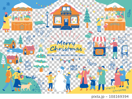 クリスマスを楽しむ人達 108169394