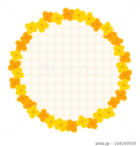 レトロかわいい金木犀の花のフレーム背景イラスト 108169505