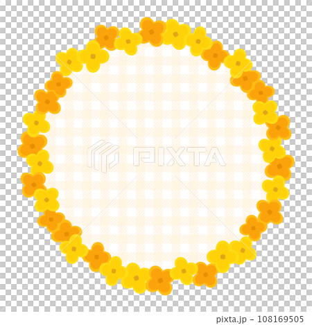 レトロかわいい金木犀の花のフレーム背景イラスト 108169505