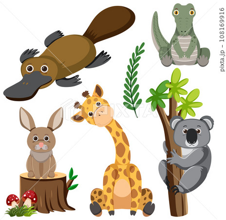 Wild Animals Cartoon Collection 108169916