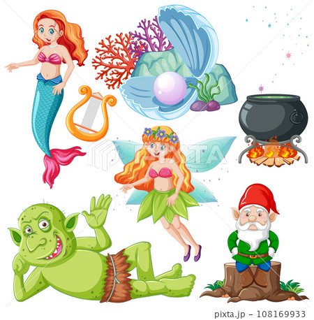 Fairy Cartoon Character Vector Set Fairy Cartoon Character Vector Set 108169933
