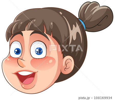 Chubby Woman Head Cartoon Character 108169934