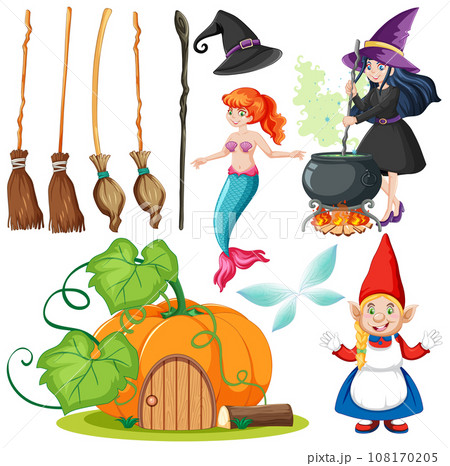 Fairy Cartoon Character Vector Set 108170205