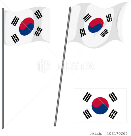 South Korean Flag Waving Vector Design 108170262