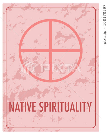 Native Spirituality Red Card with Vector Illustration 108170397