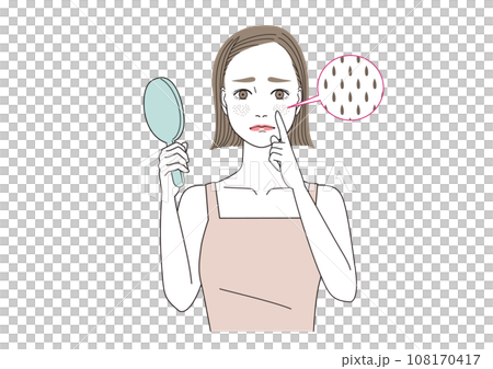 肌の老化　たるみ毛穴に悩む女性 108170417