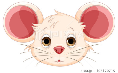 Cute mouse cartoon head isolated 108170715