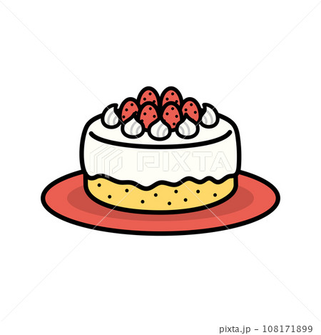 ケーキのシンプルなイラスト 108171899