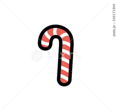 しましまキャンディのシンプルなイラスト　クリスマス 108171904