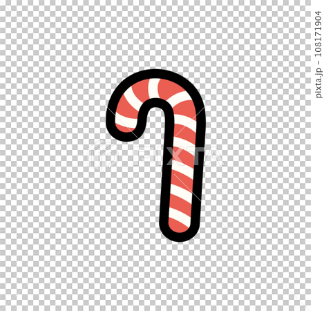 しましまキャンディのシンプルなイラスト　クリスマス 108171904