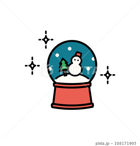 スノードームのシンプルなイラスト スノードームのシンプルなイラスト 108171905