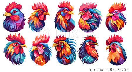 Vector illustration of an endearing chicken icon. It showcases a charming and delightful chicken with vibrant colors and a friendly appeal Vector illustration of an endearing chicken icon. It showcases a charming and delightful chicken with vibrant colors and a friendly appeal 108172255
