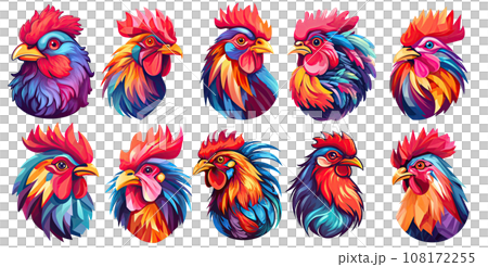 Vector illustration of an endearing chicken icon. It showcases a charming and delightful chicken with vibrant colors and a friendly appeal Vector illustration of an endearing chicken icon. It showcases a charming and delightful chicken with vibrant colors and a friendly appeal 108172255