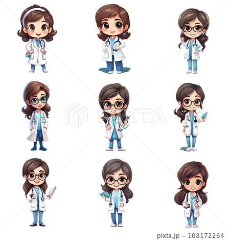 A cute and friendly medical doctor character in vector illustration. 108172264