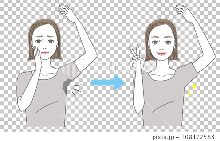 脇汗治療 脇汗が治って嬉しい女性 脇汗治療 脇汗が治って嬉しい女性 108172583
