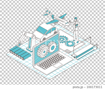Image illustration of machine CAD design Image illustration of machine CAD design 108173011