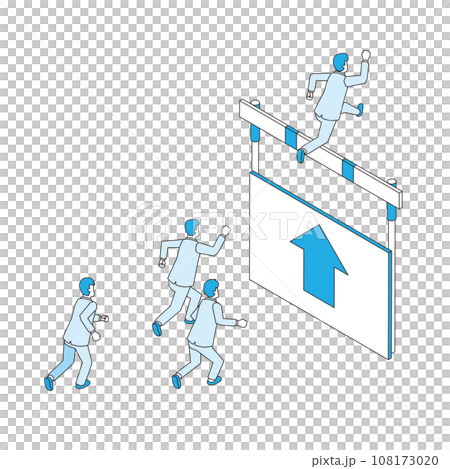 ハードルをこえるビジネスマン 108173020