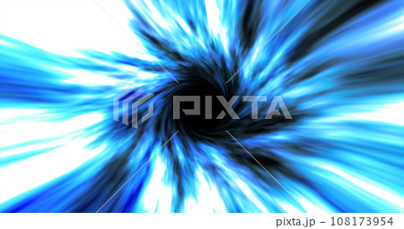 Blue hypertunnel spinning speed space tunnel made of twisted swirling energy magic glowing light lines abstract background 108173954