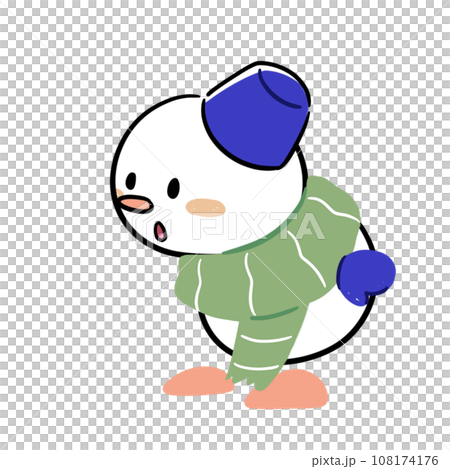 Peeking snowman 108174176