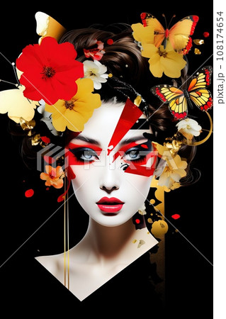 アート・デザイン・音楽 femmes photographes japonaises Japanese Geisha Girl Vaporwave Cyberpunk Popart Urban Style