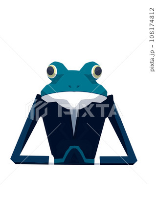 かえるの上司が会議でNOと言いそうな顔で不安になるイラスト 108174812