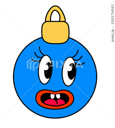 Retro 70s 60s 80s Hippie Groovy Christmas Toy. Vector flat illustration. 108174843