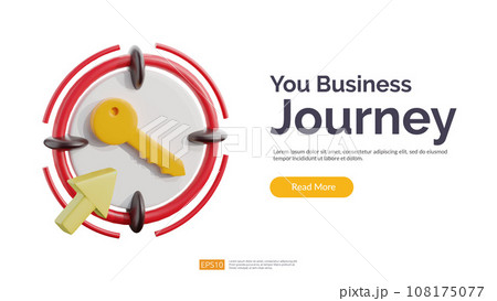 Target Keyword with Key Symbol aim 3D Icon illustration. SEO vector concept Isolate on white background 108175077