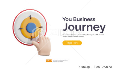 Hand push target button 3D illustration vector icon. market choose concept Isolate on white background 108175078