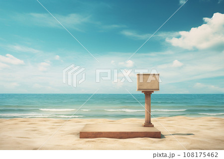 Tropical Beach Podium for Product Display 108175462