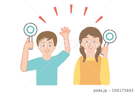 丸（OK）のプラカードを掲げる2人の子ども 108175603