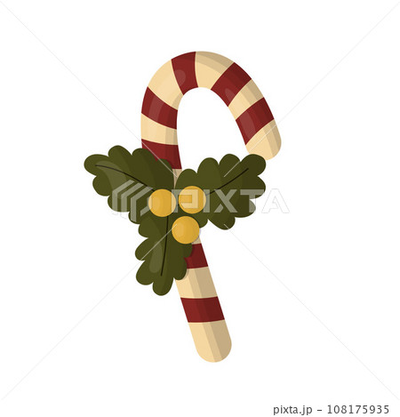 christmas candy cane. Vector illustration on a white background christmas candy cane. Vector illustration on a white background 108175935