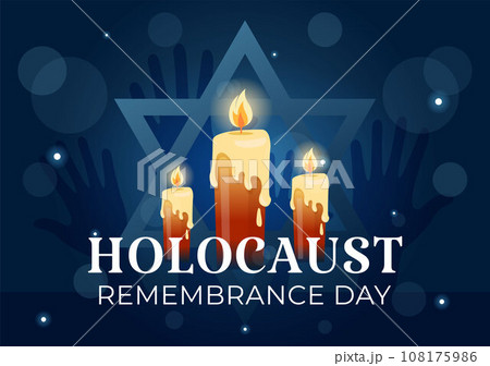 International Holocaust Remembrance Day Vector Illustration on 27 January with Yellow Star and Candle to Commemorates the Victims in Flat Background 108175986