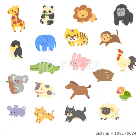 いろいろな動物のイラストセット 108176024