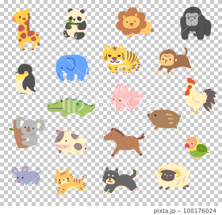 いろいろな動物のイラストセット 108176024