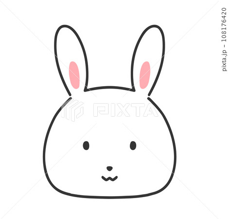 かわいいうさぎの顔のイラスト 108176420