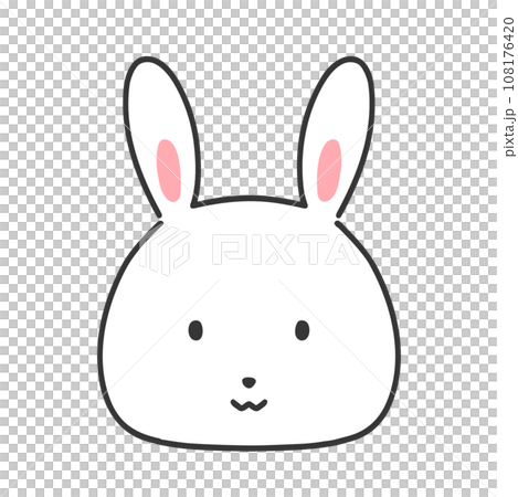 かわいいうさぎの顔のイラスト 108176420